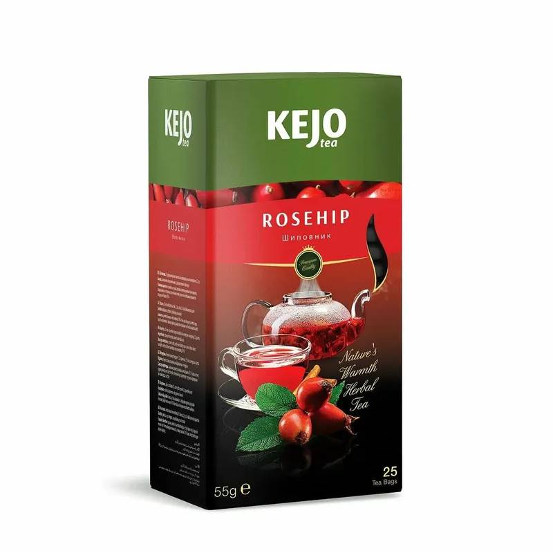 Чай травяной Kejo Tea Rosehip шиповник 25 пакетиков травяной сбор numero natura cystimit 1 2 20 пакетиков