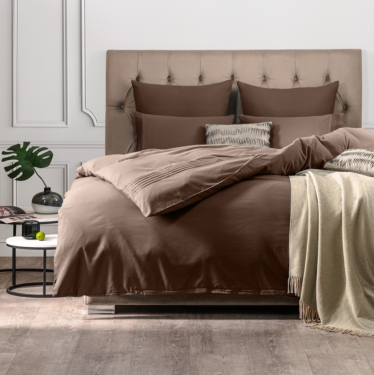 Комплект постельного белья Sleepix Миоко коричневый Полуторный корзина мягкая 31x23x15 см 10 л бамбук коричневый