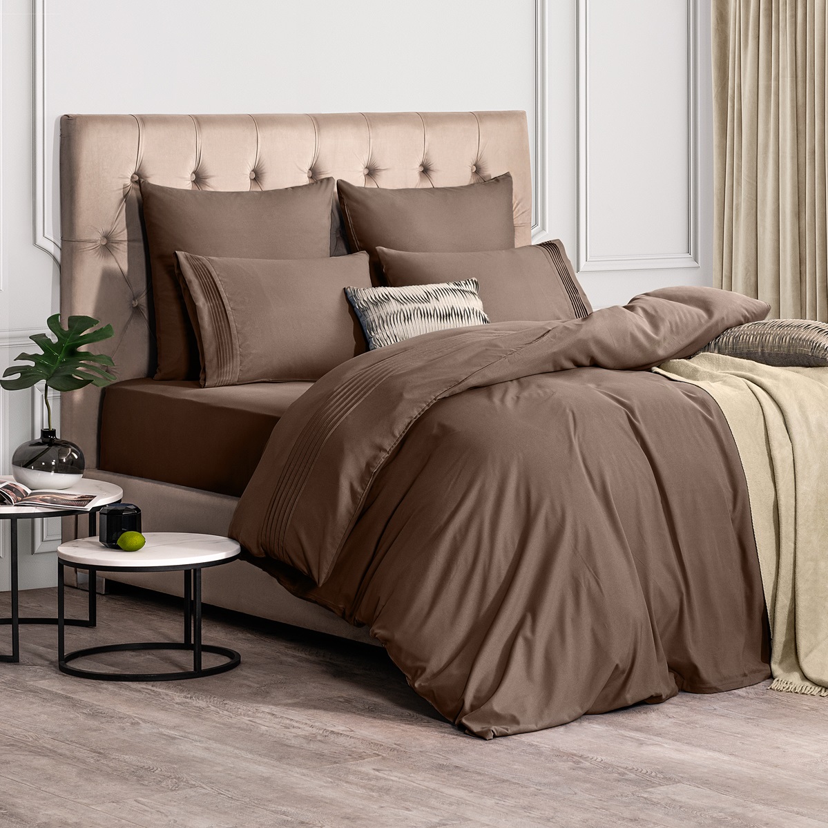 Комплект постельного белья Sleepix Миоко коричневый Полуторный, размер Полуторный - фото 2