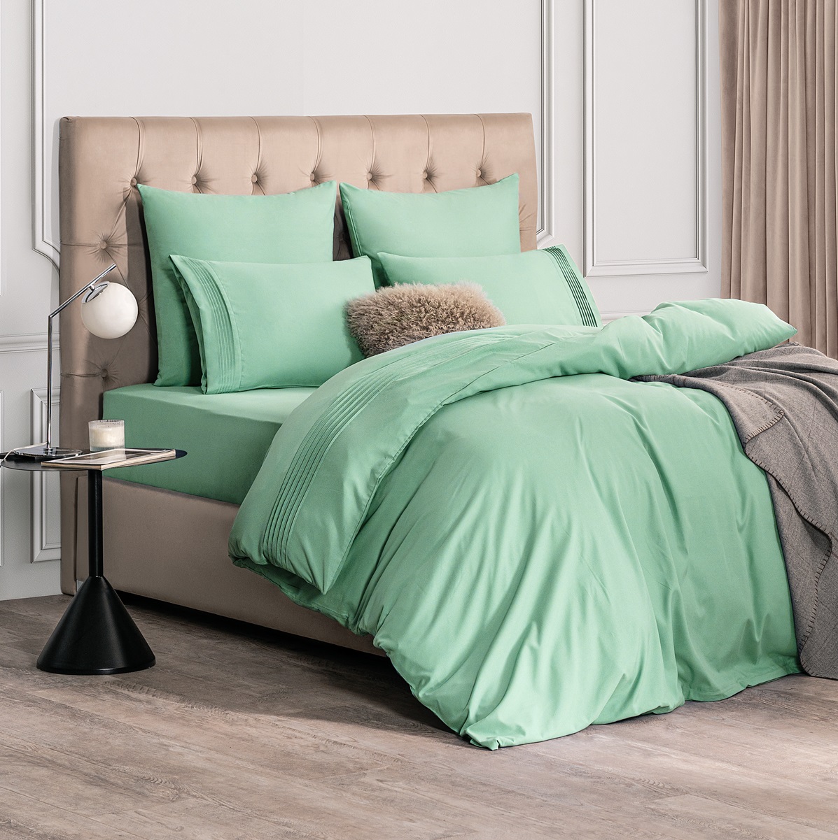 Комплект постельного белья Sleepix Миоко мятный Полуторный, размер Полуторный - фото 2