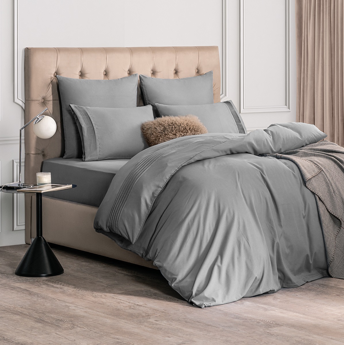 Комплект постельного белья Sleepix Миоко серый Полуторный, размер Полуторный - фото 2