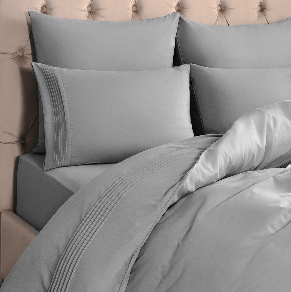 Комплект постельного белья Sleepix Миоко серый Полуторный, размер Полуторный - фото 4