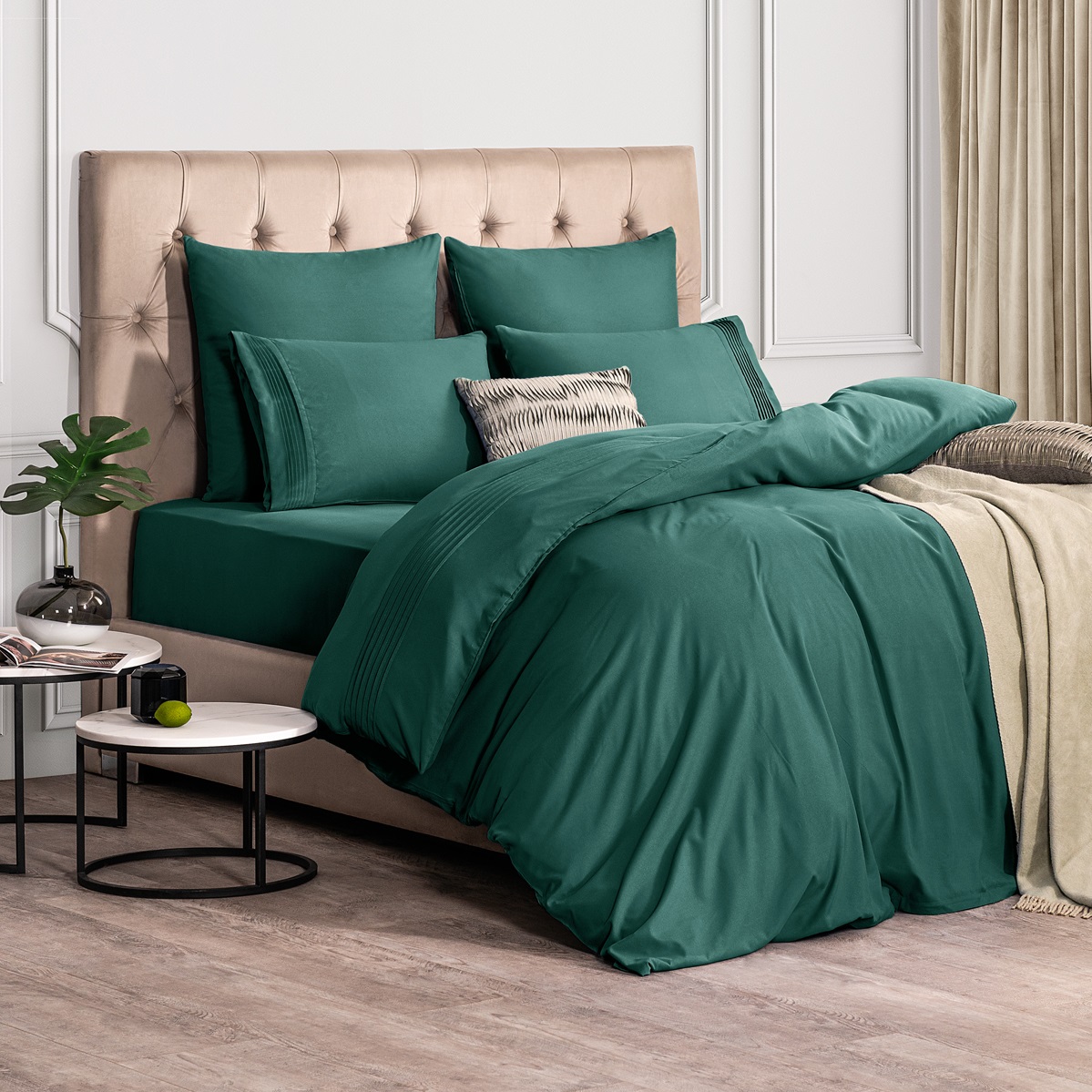 Комплект постельного белья Sleepix Миоко зеленый Двуспальный, размер Двуспальный - фото 2