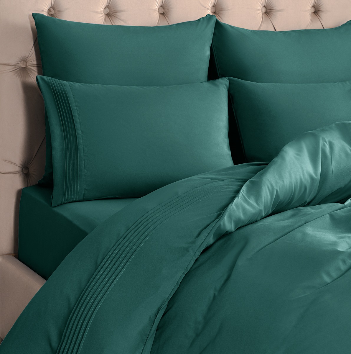 Комплект постельного белья Sleepix Миоко зеленый Двуспальный, размер Двуспальный - фото 4
