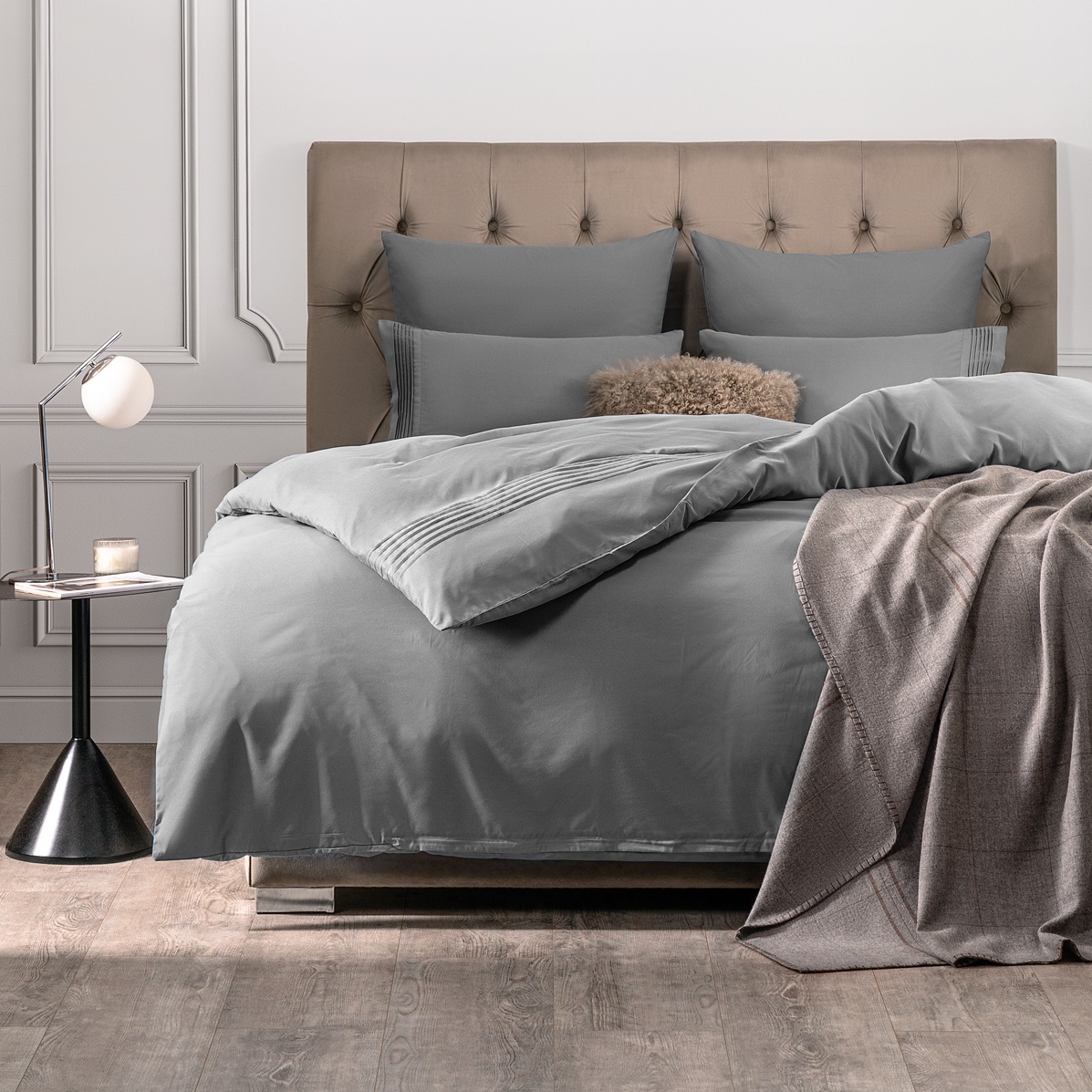 Комплект постельного белья Sleepix Миоко серый Двуспальный, размер Двуспальный - фото 1