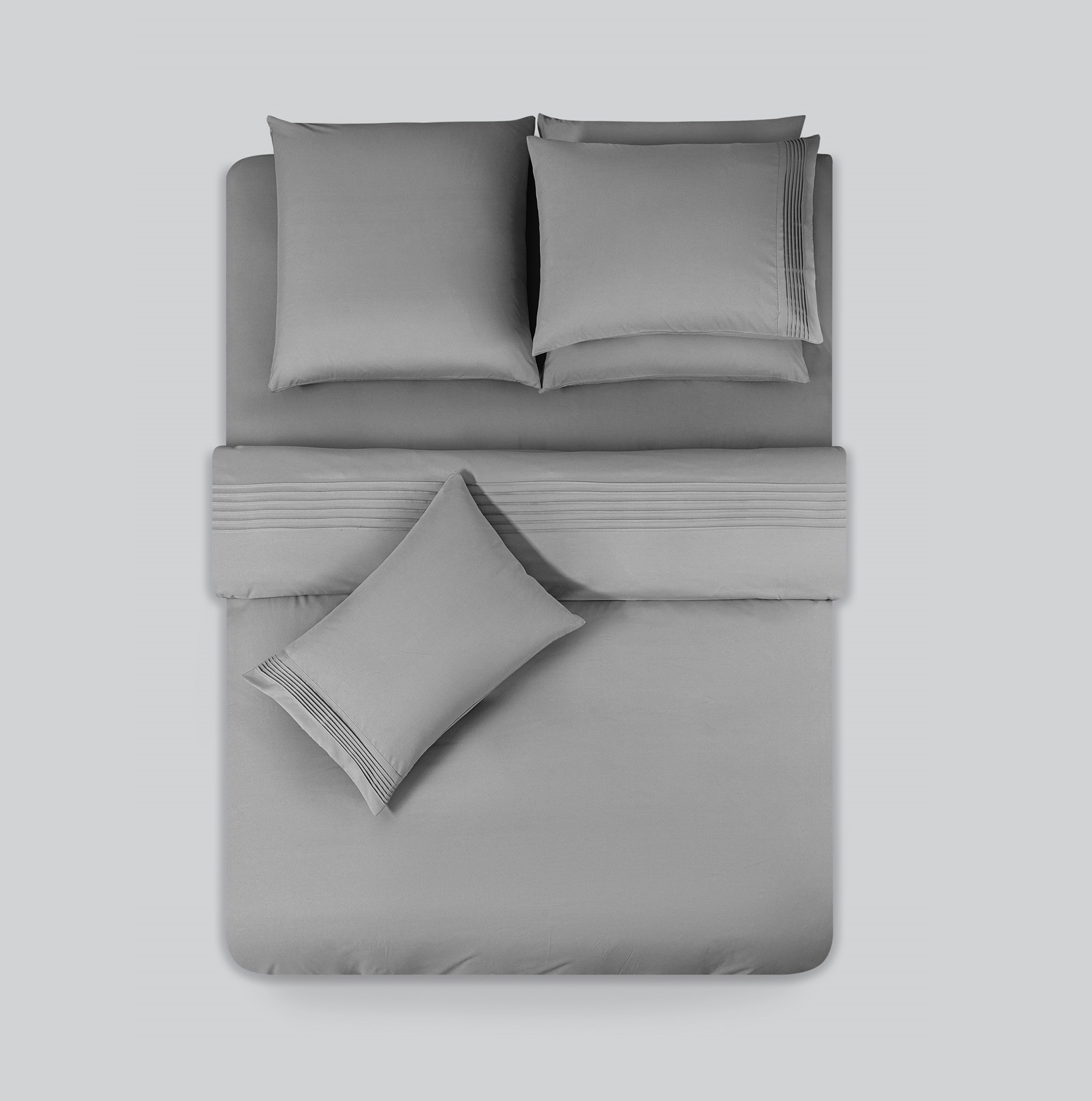 Комплект постельного белья Sleepix Миоко серый Двуспальный, размер Двуспальный - фото 3