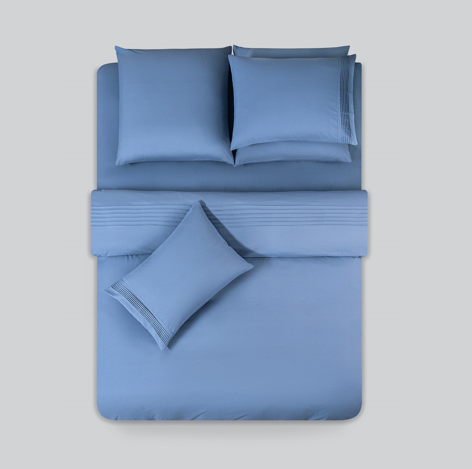 Комплект постельного белья Sleepix Миоко синий Двуспальный, размер Двуспальный - фото 3