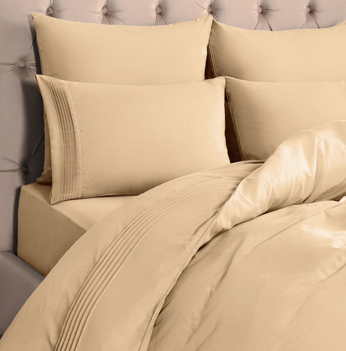 Комплект постельного белья Sleepix Миоко бежевый Евро, размер Евро - фото 4