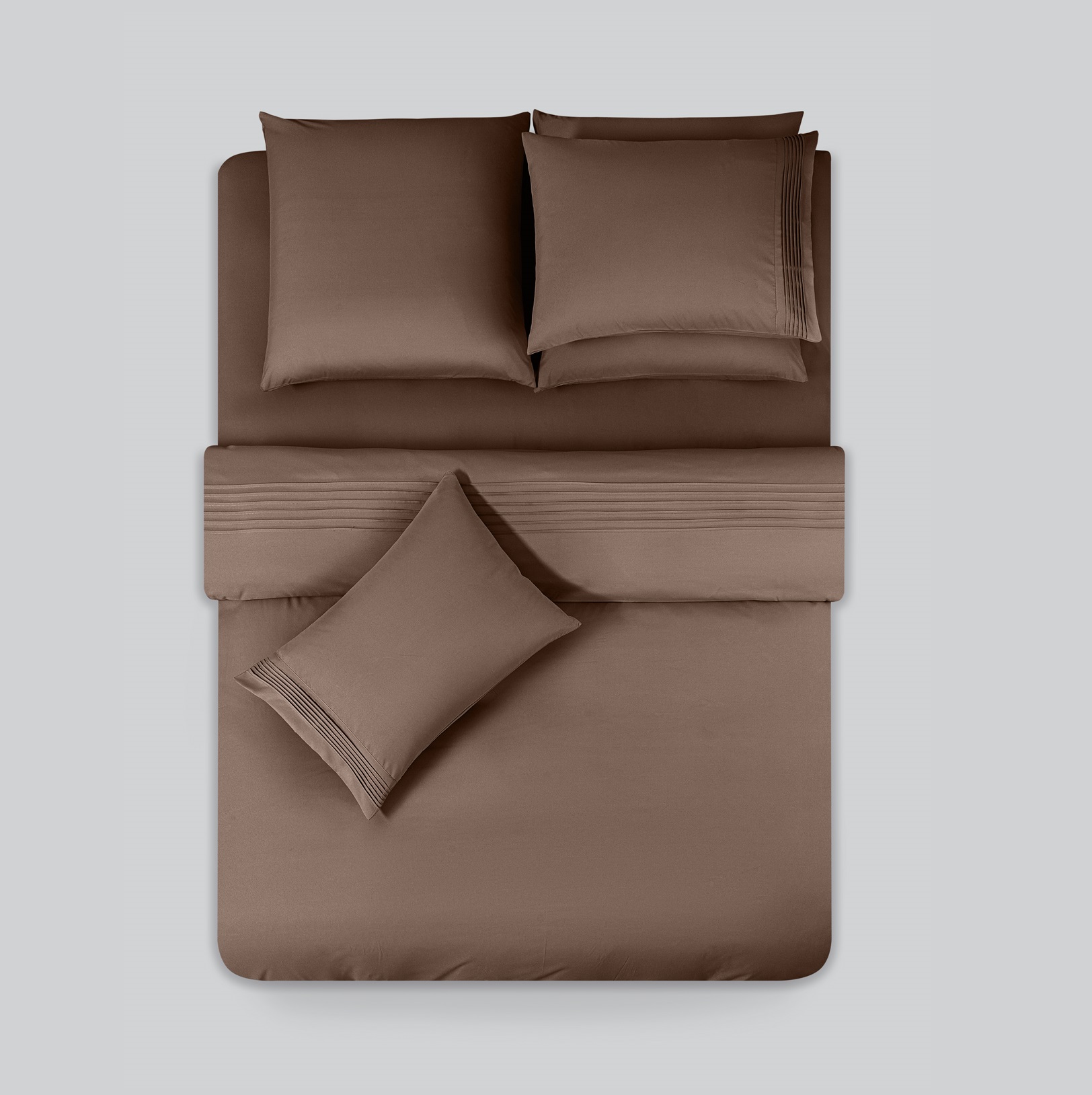 Комплект постельного белья Sleepix Миоко коричневый Евро, размер Евро - фото 3