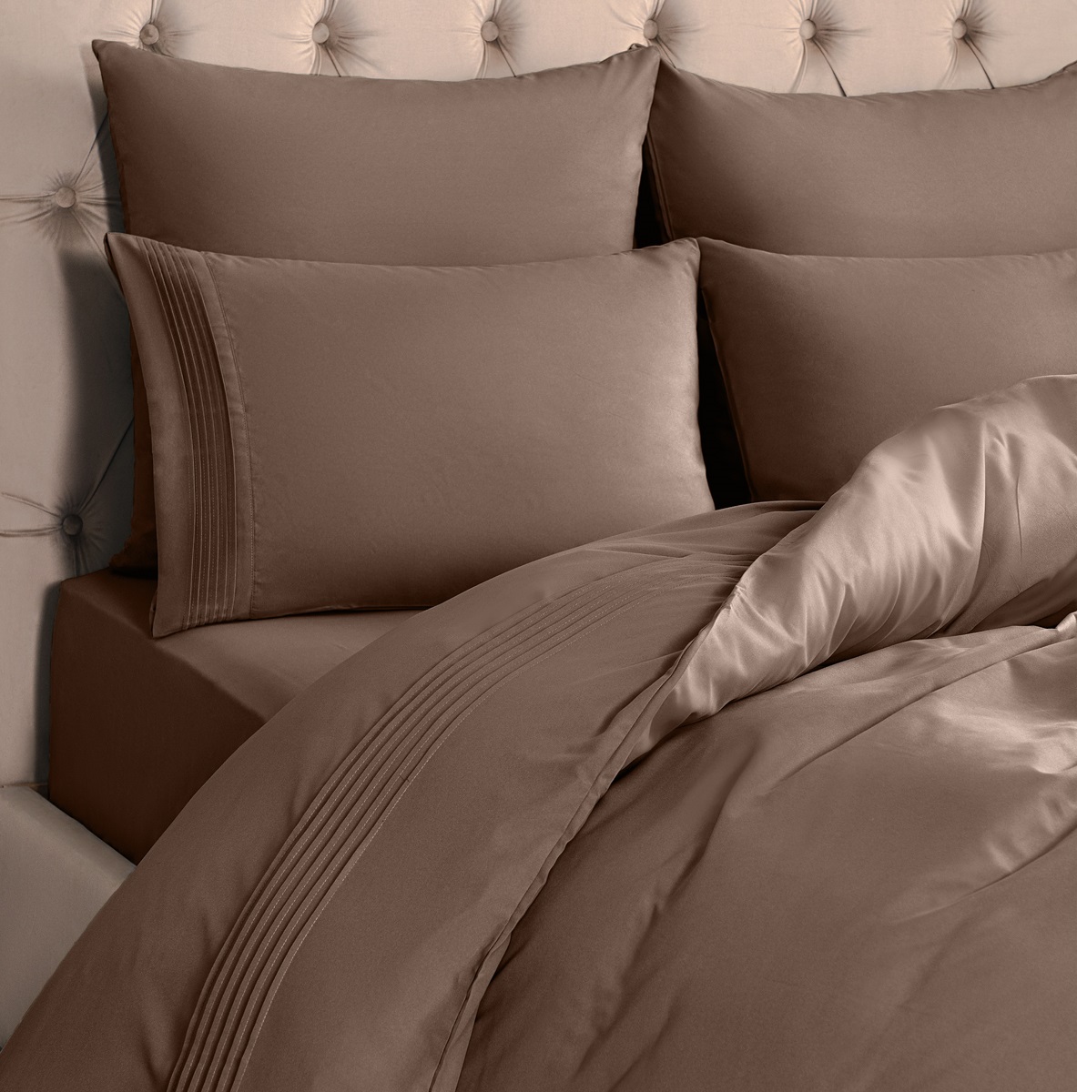 Комплект постельного белья Sleepix Миоко коричневый Евро, размер Евро - фото 4