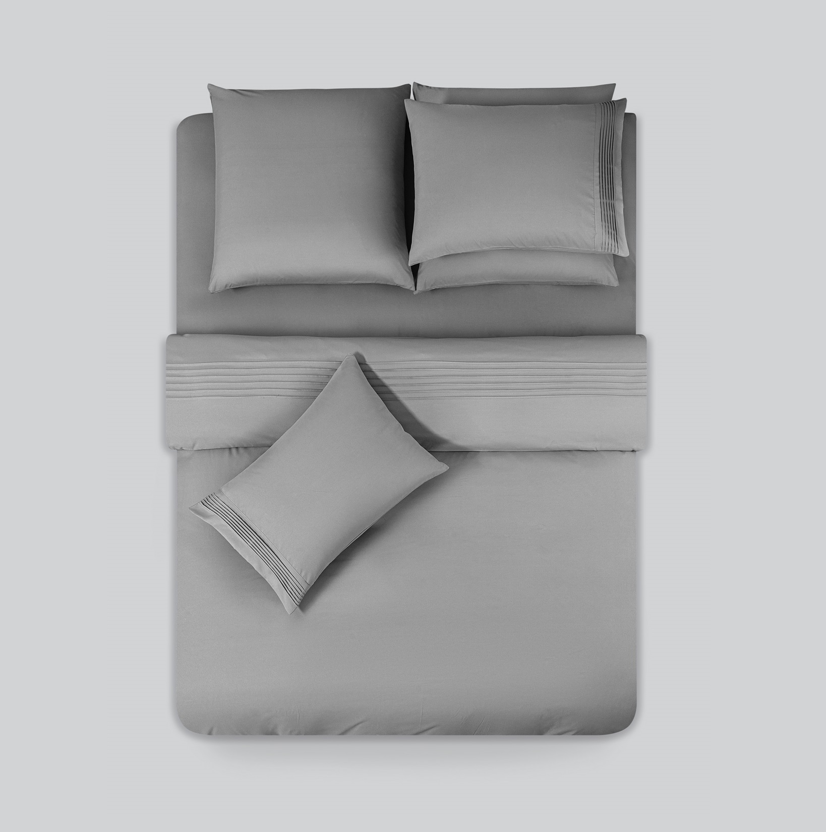 Комплект постельного белья Sleepix Миоко серый Евро, размер Евро - фото 3