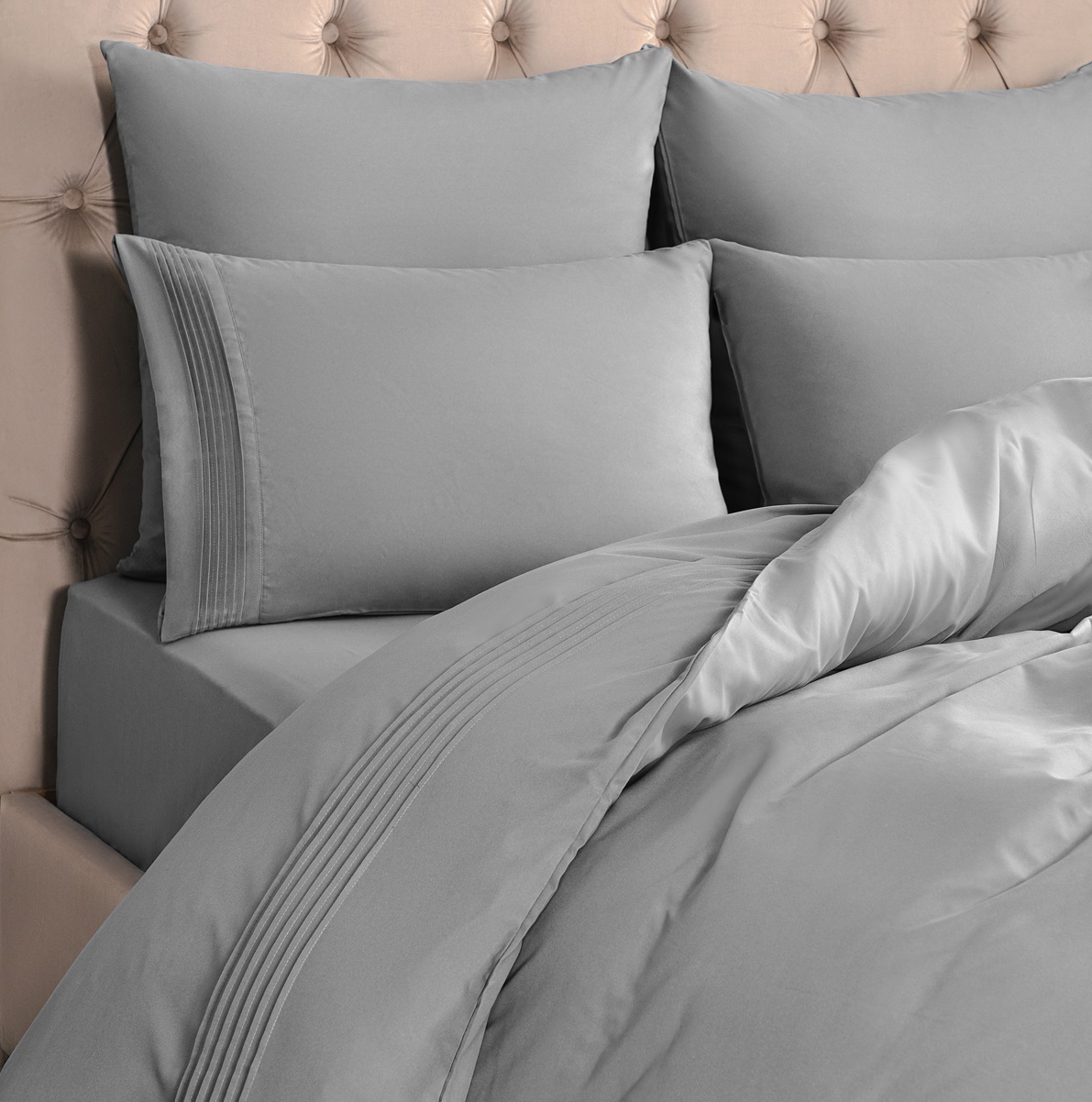Комплект постельного белья Sleepix Миоко серый Евро, размер Евро - фото 4