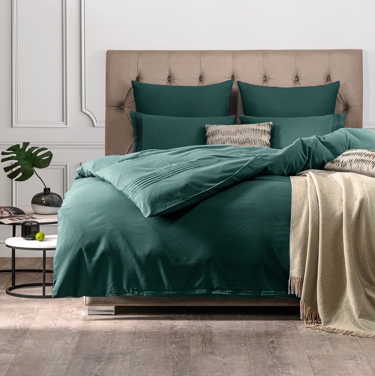 фото Комплект постельного белья sleepix миоко зеленый семейный/дуэт