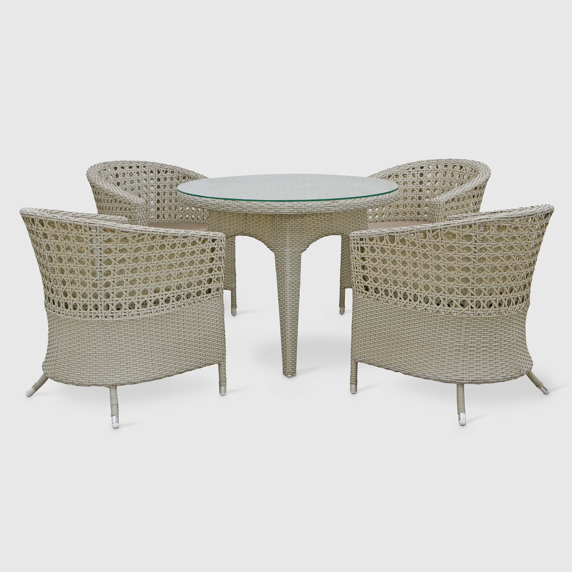Комплект мебели NS Rattan кремовый с бежевым 5 предметов набор садовой мебели mandella серо коричневый из 7 предметов
