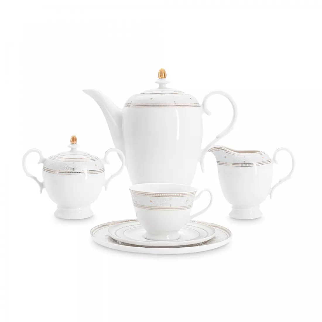Сервиз чайный Anna Lafarg Emily медея 6 персон 21 предмет, цвет белый