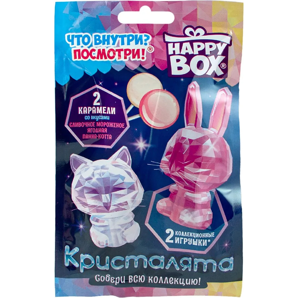 Карамель Happy box Кристалята с игрушкой 20 г laguna грунт натуральный смесь карамель 2 кг