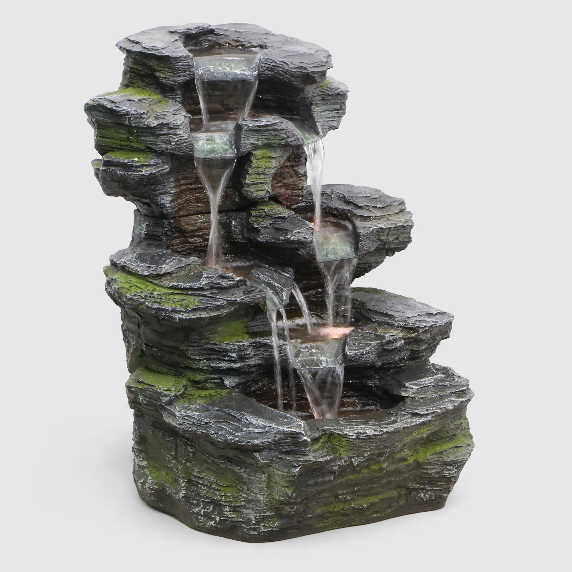 Фонтан Haomei Fountain водопад с подсветкой 55х56х67.5 см фонтан ваза haomei fountain с подсветкой 38 5x37x72 5 см