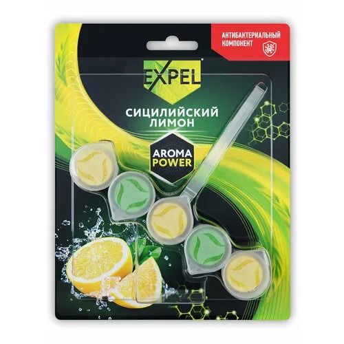 Блок для унитаза Expel  Сицилийский лимон 50 гр запасной блок для унитаза domestos лимон 3в1 40г