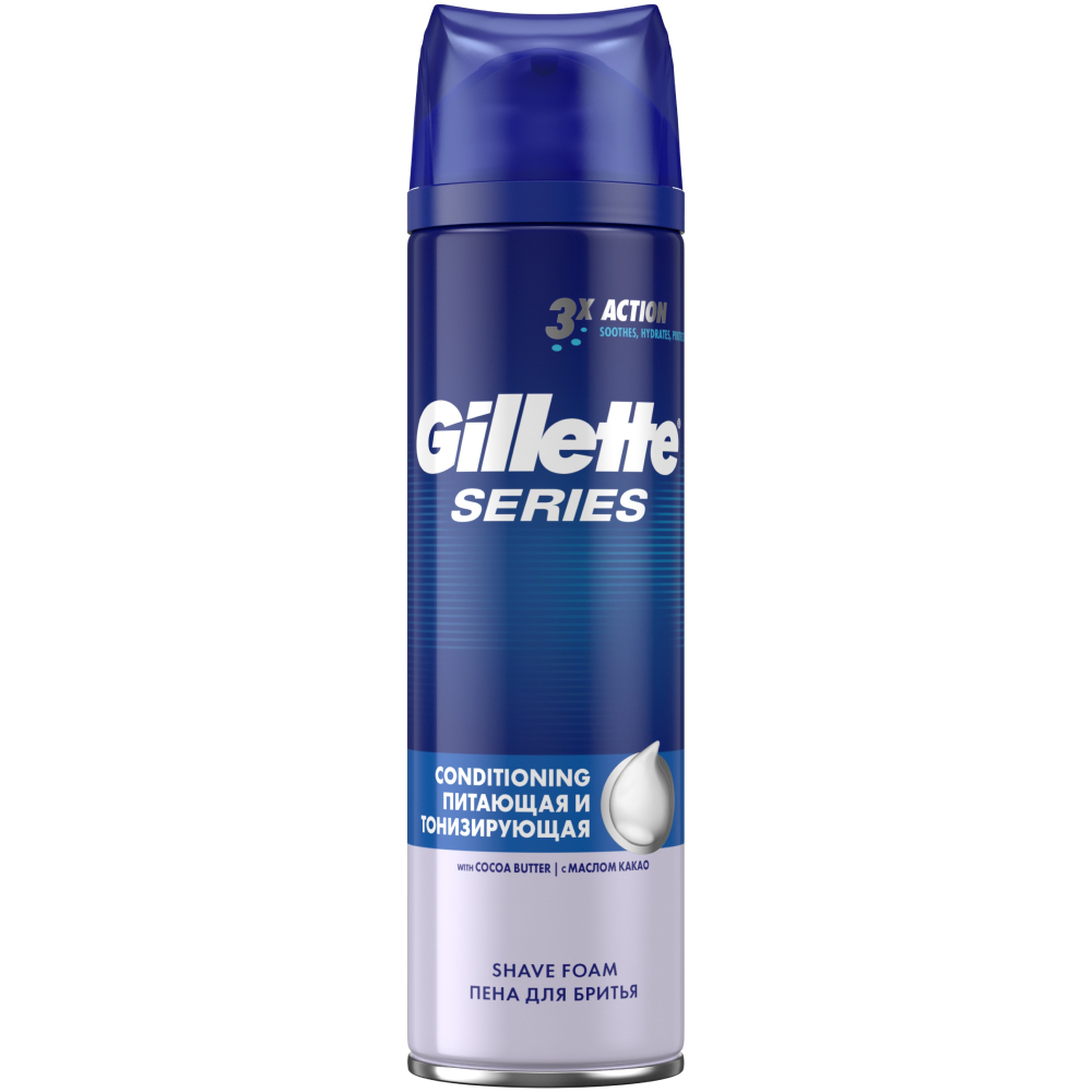 Пена для бритья Gillette питающая и тонизирующая с маслом какао 200 мл пена для бритья gillette для чувсвительной кожи 200 мл