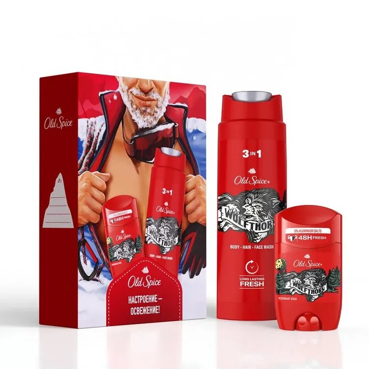 фото Набор подарочный old spice wolfthorn мужской дезодорант-стик и гель для душа