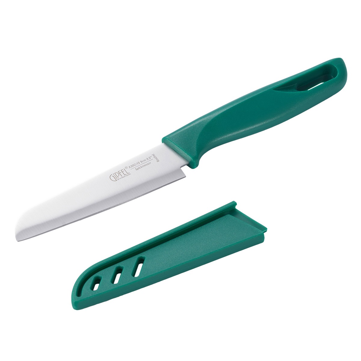 цена Нож для чистки овощей Gipfel Sorti стальной зеленый 9 см