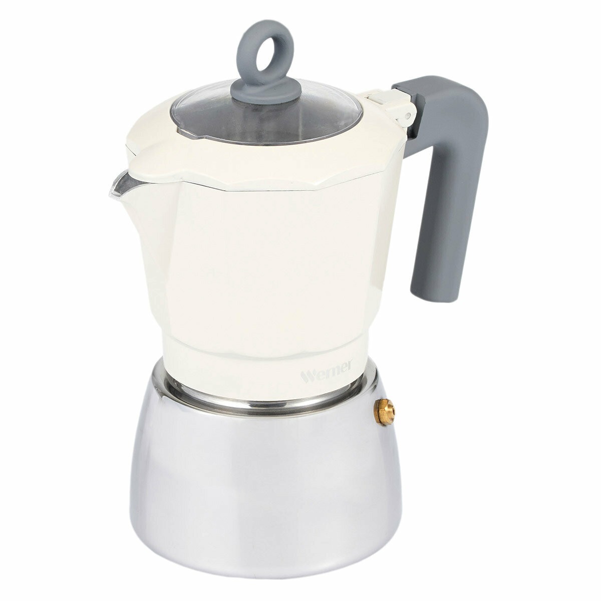 Гейзерная кофеварка Werner Estro молочно-бежевая 300 мл кофеварка гейзерная 300 мл алюминий дерево бежевая chalet
