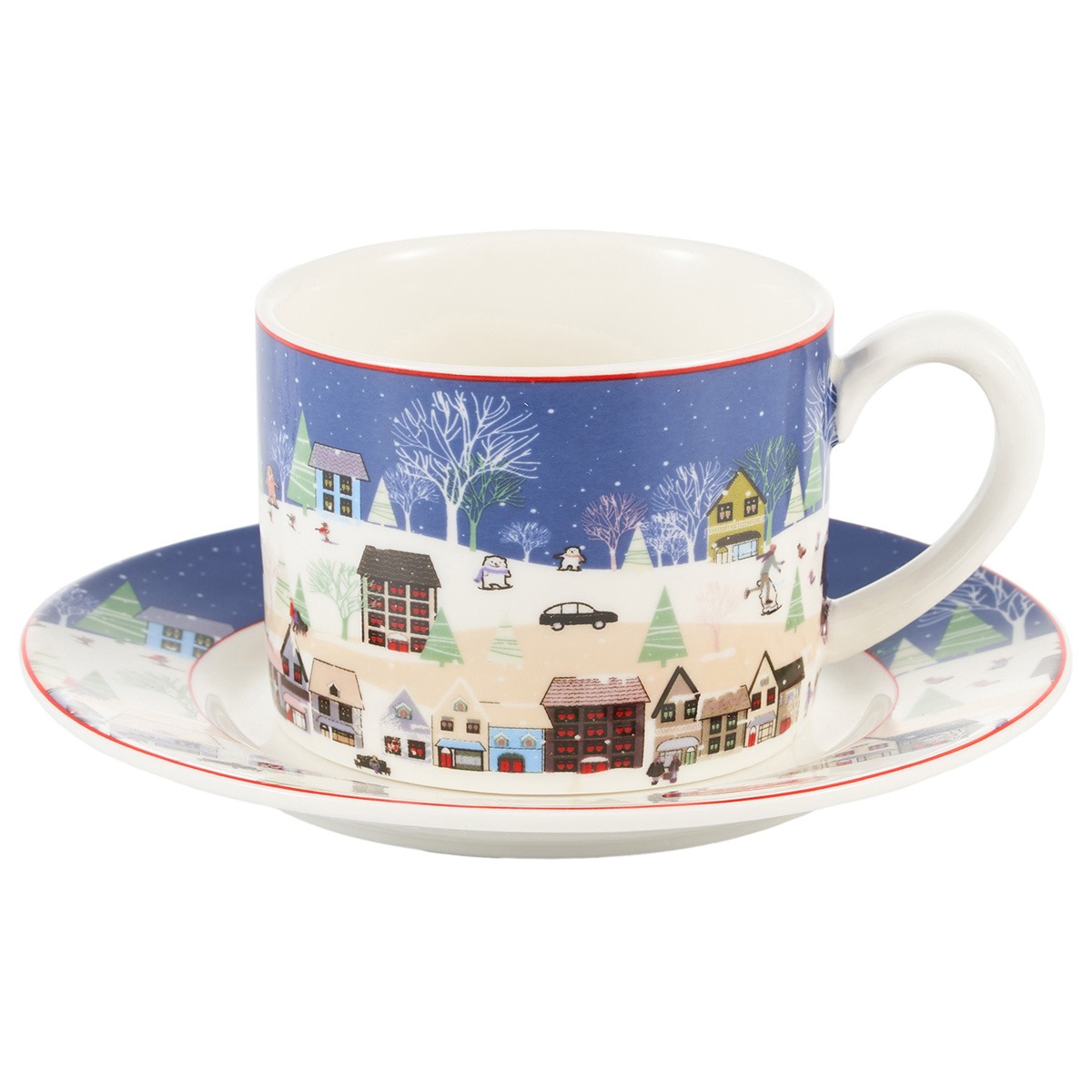 Чайная пара Gipfel Christmas фарфор синий чашка 250 мл, блюдце 14 см пара чайная gipfel blanche чашка и блюдце