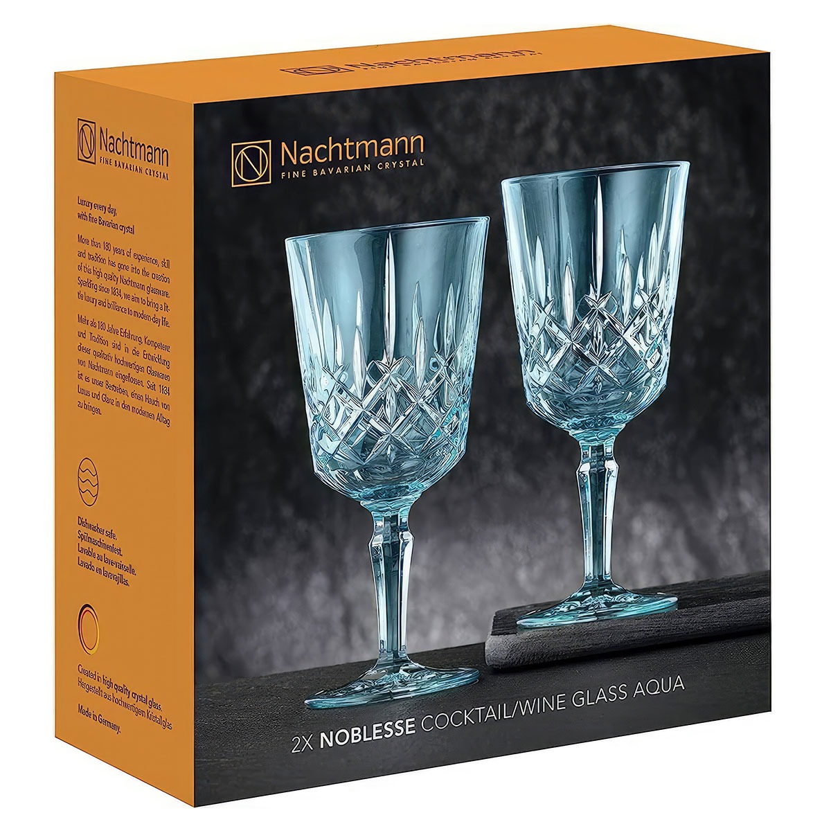 Набор бокалов Nachtmann Noblesse Colors для вина голубой 2 шт 355 мл, цвет прозрачный - фото 5