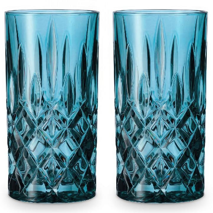 Набор высоких стаканов Nachtmann Noblesse Colors синий 2 шт 395 мл, цвет прозрачный