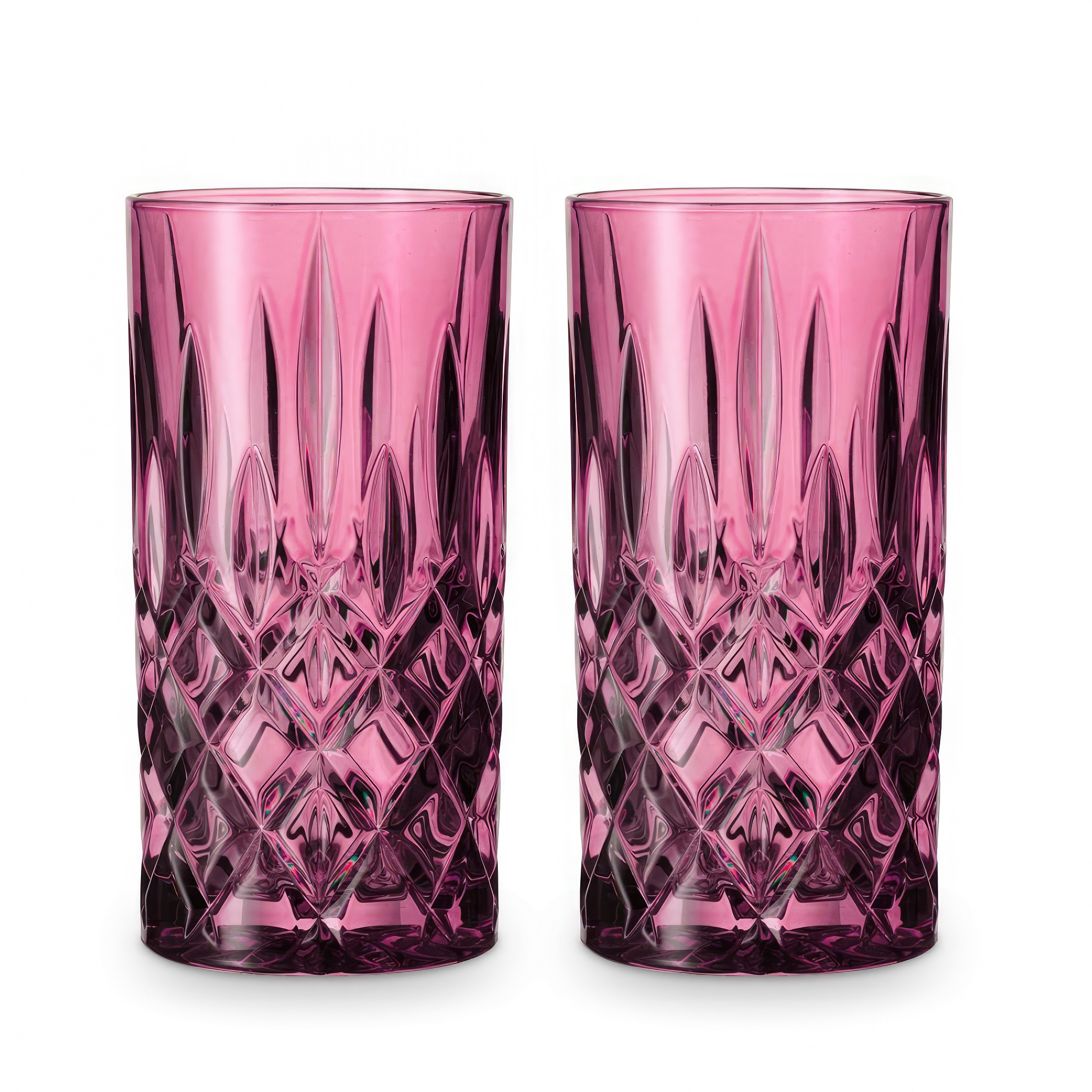 Набор высоких стаканов Nachtmann Noblesse Colors малиновый 2 шт 395 мл, цвет прозрачный