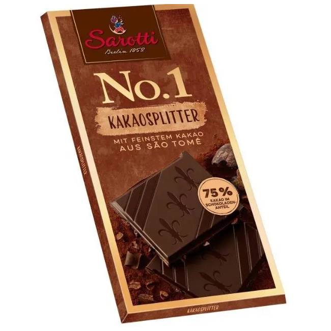 Шоколад горький 75% Baronie Cocoa Nibs, 100 г конфеты baronie dunkle pralines 124 г