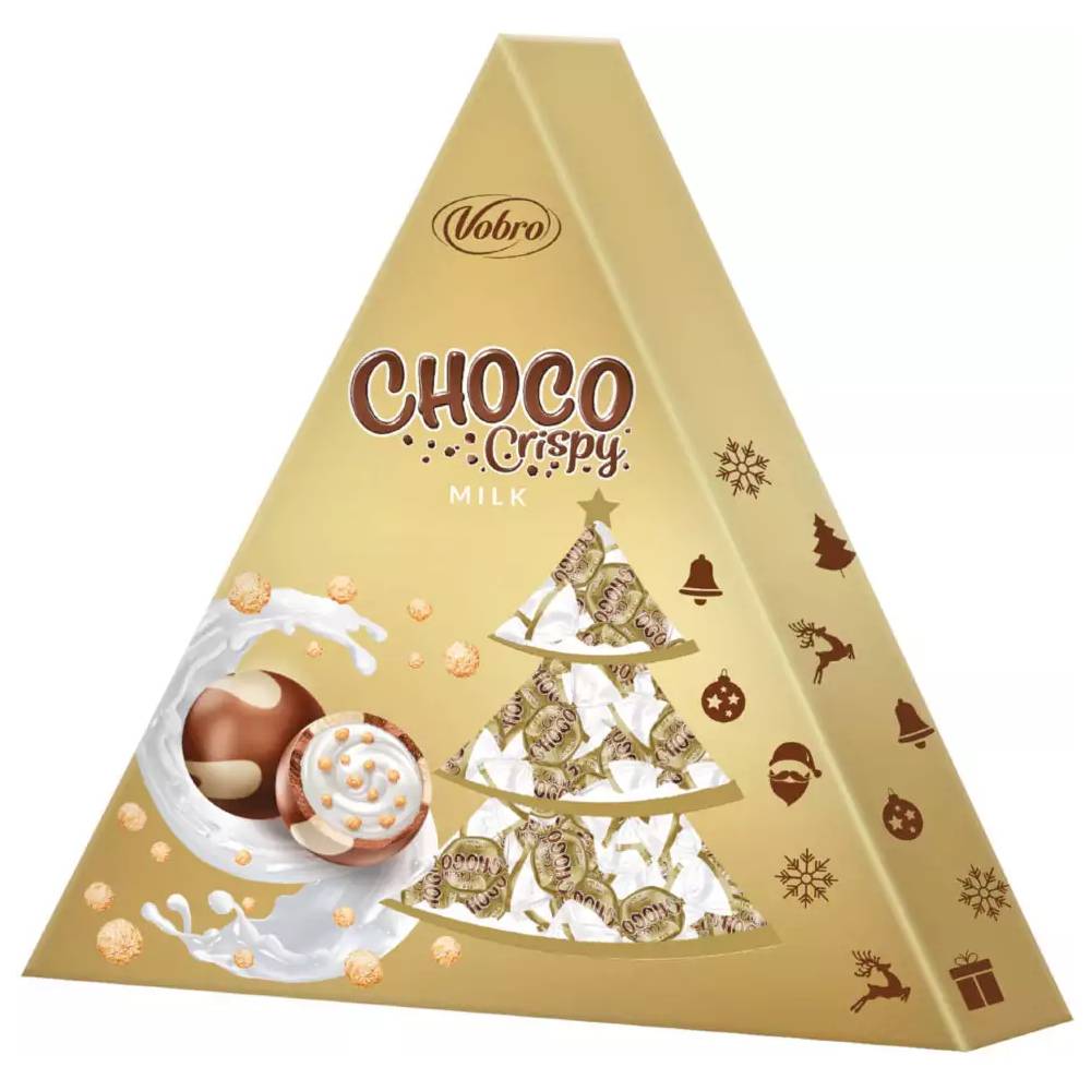 Конфеты Vobro Choco Crispy Christmas, 112 г