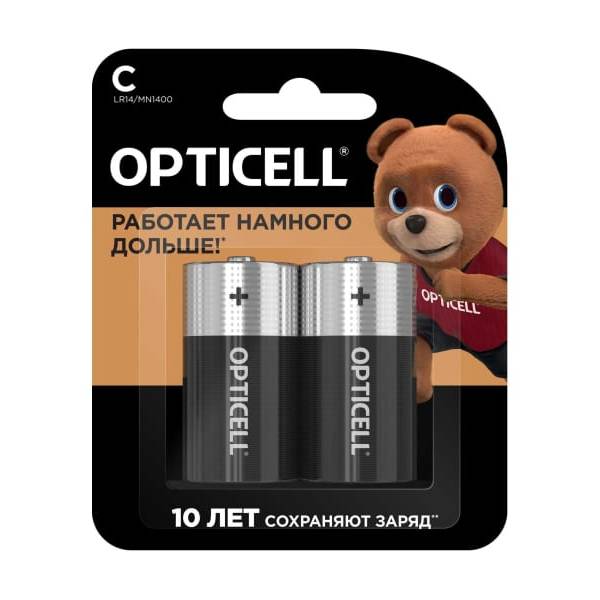Батарейки Opticell С 2 шт, цвет черный, размер C