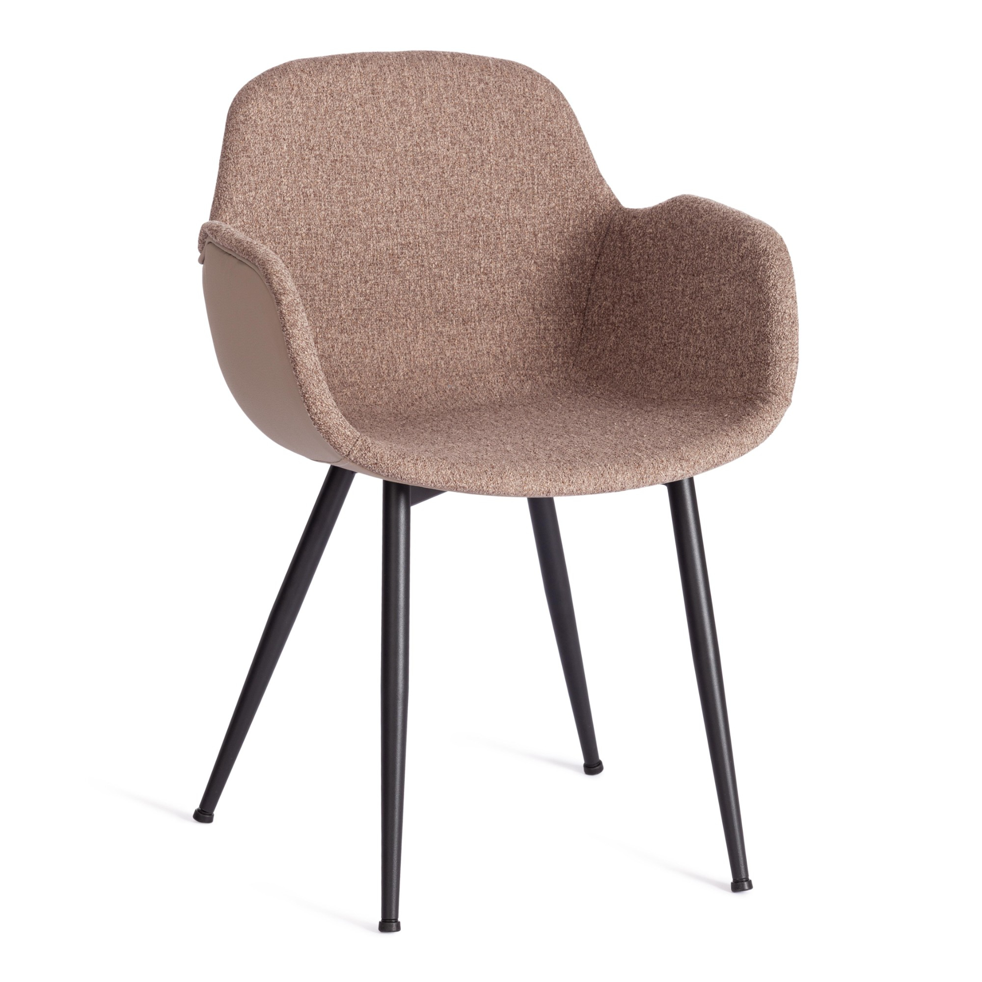 Кресло TC коричневое с черным металл, экокожа, ткань 55х58х81 см кресло мебелик ретро ткань лайм каркас лак п0005653