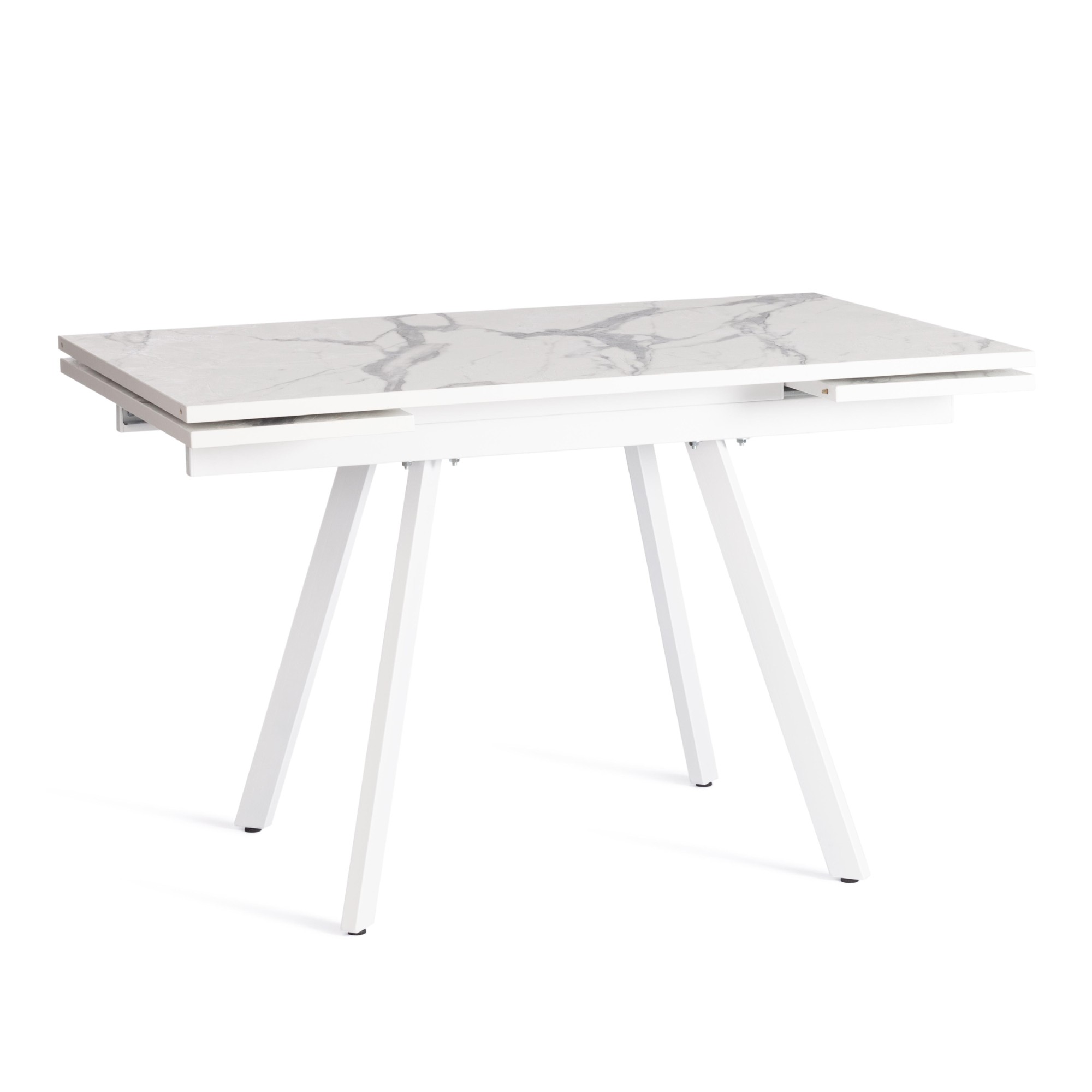 олмеко стол обеденный аппетит 55 01 квадратный мрамор белый металл белый Стол TC мрамор белый ЛДСП, HPL, металл 120+60х80х75 см
