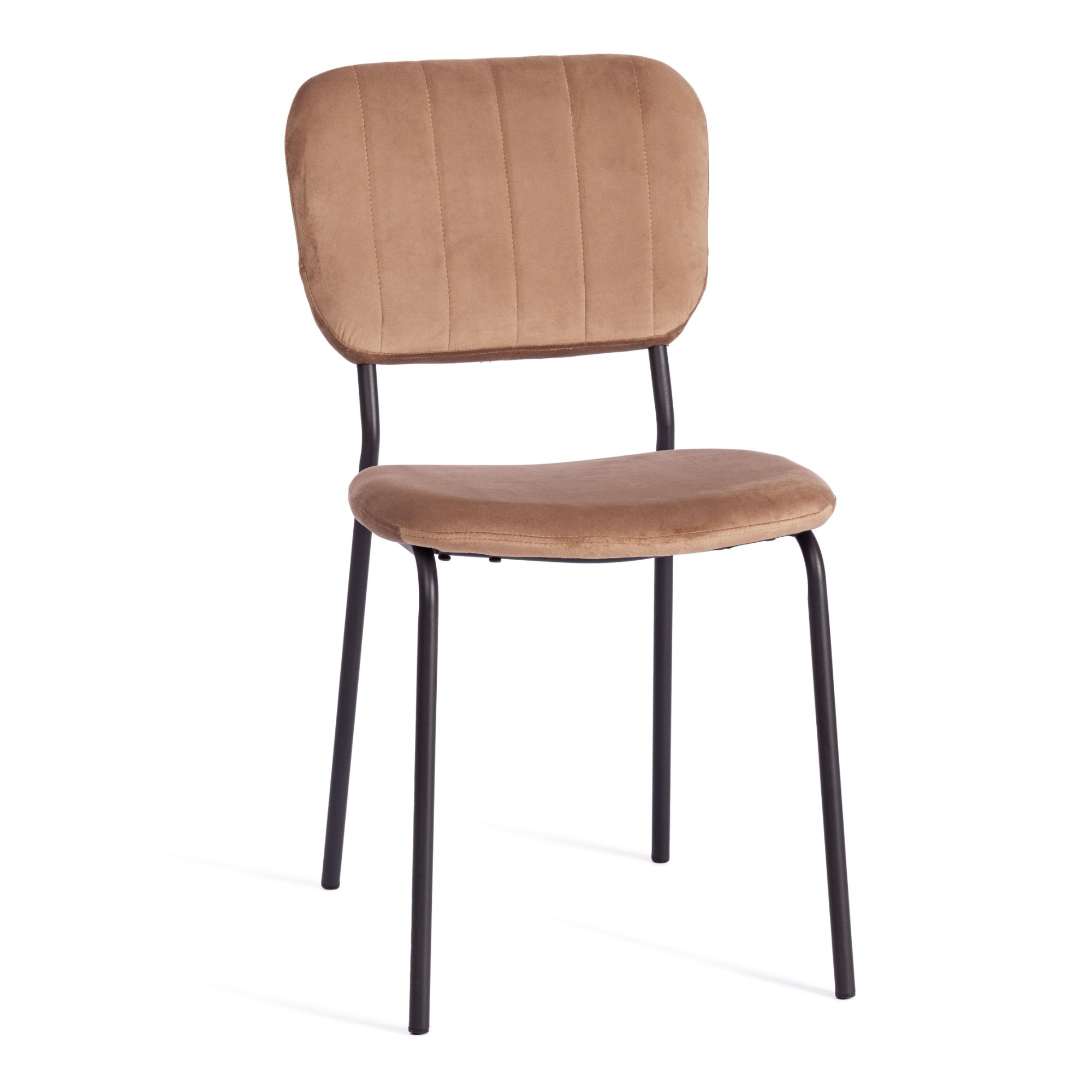 Стул TC коричневый с черным вельвет, металл 45х56х82 см стул стул венера кремовый вельвет