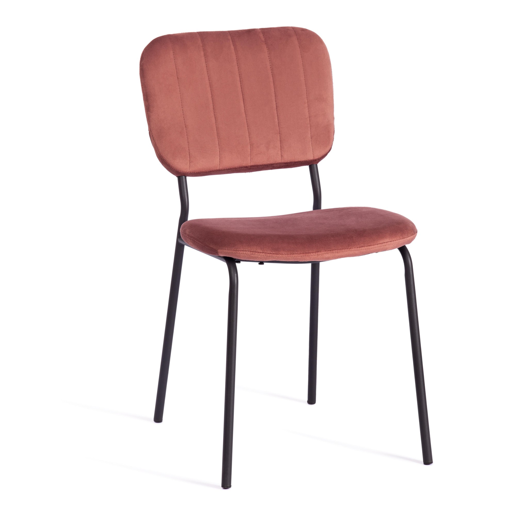 Стул TC коралловый с черным вельвет, металл 45х56х82 см стул стул венера кремовый вельвет