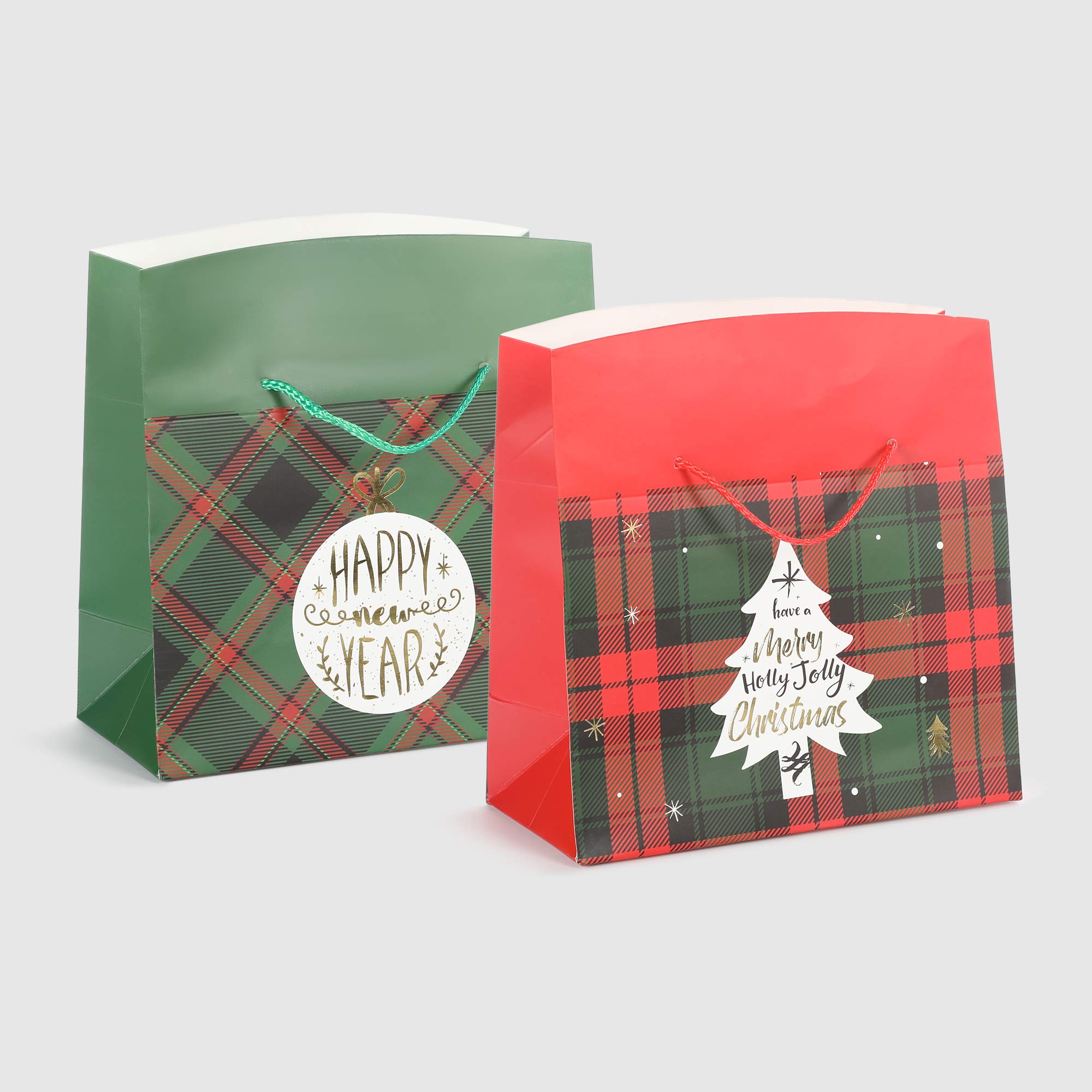 Пакет подарочный Due Esse Christmas tessuto scozzese 23x11x16 см в ассортименте