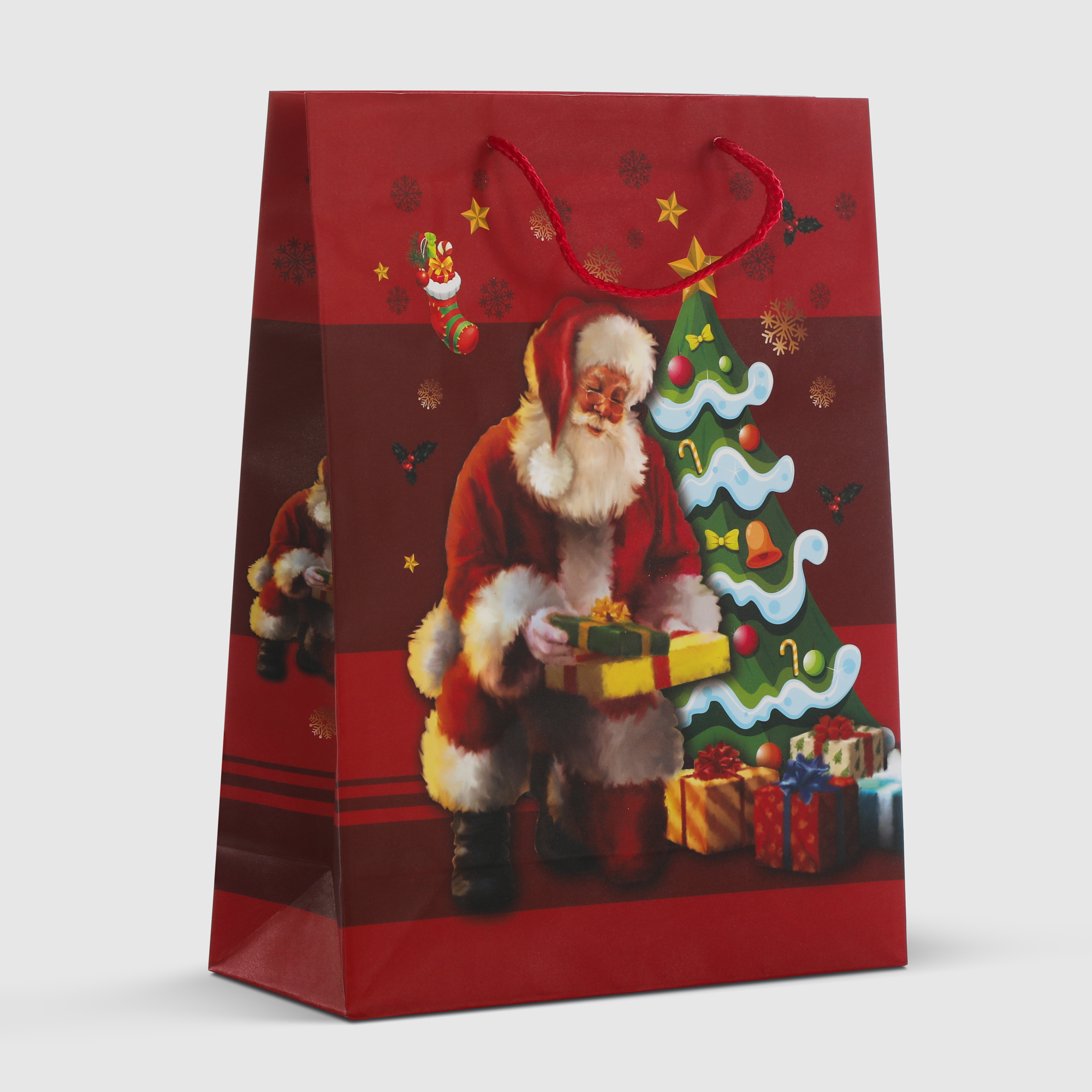 Пакет подарочный Due Esse Christmas babbo natale 3D 10x25x33 см