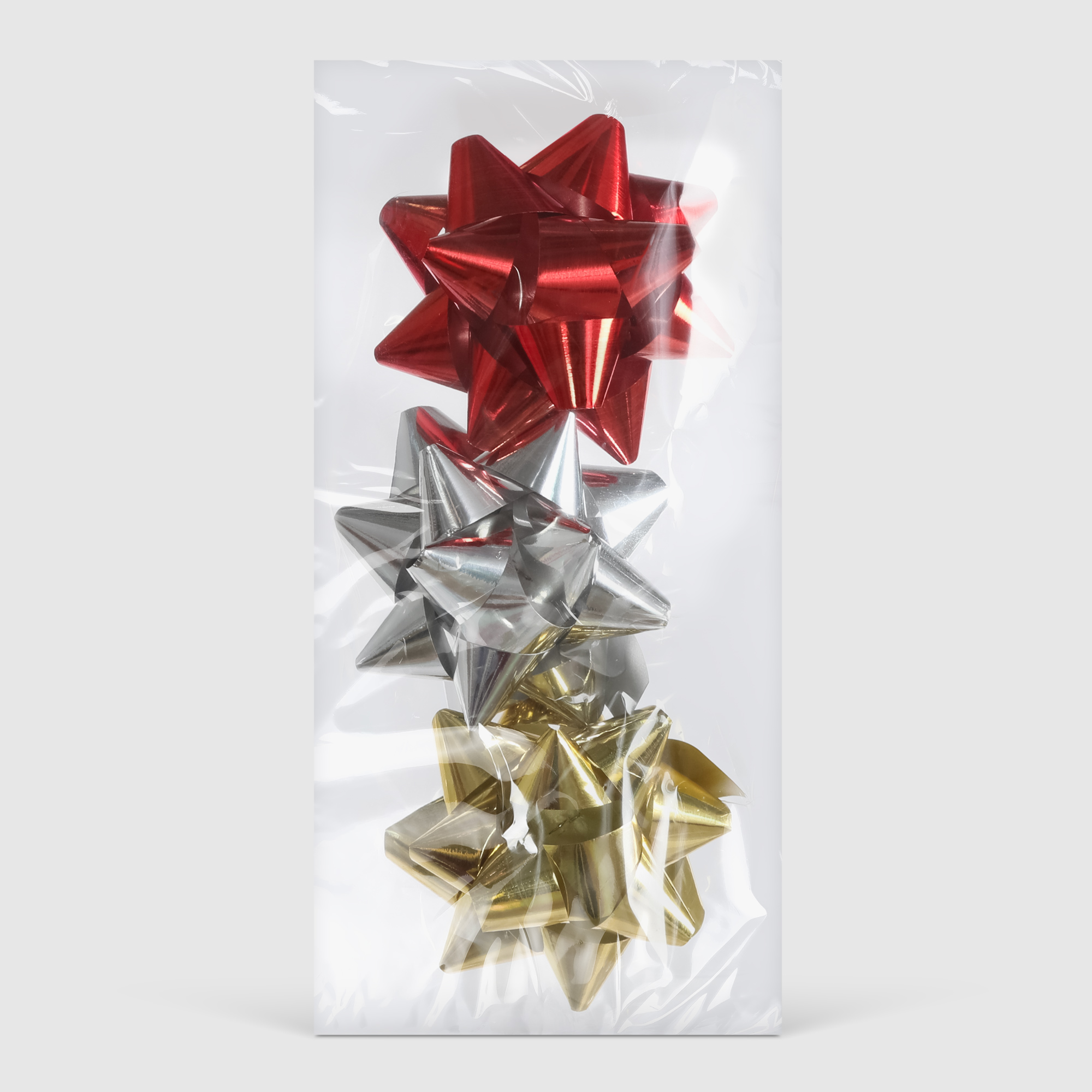 Набор бантов для подарков Due Esse Christmas 1,9 см 3 шт, цвет красный - фото 1