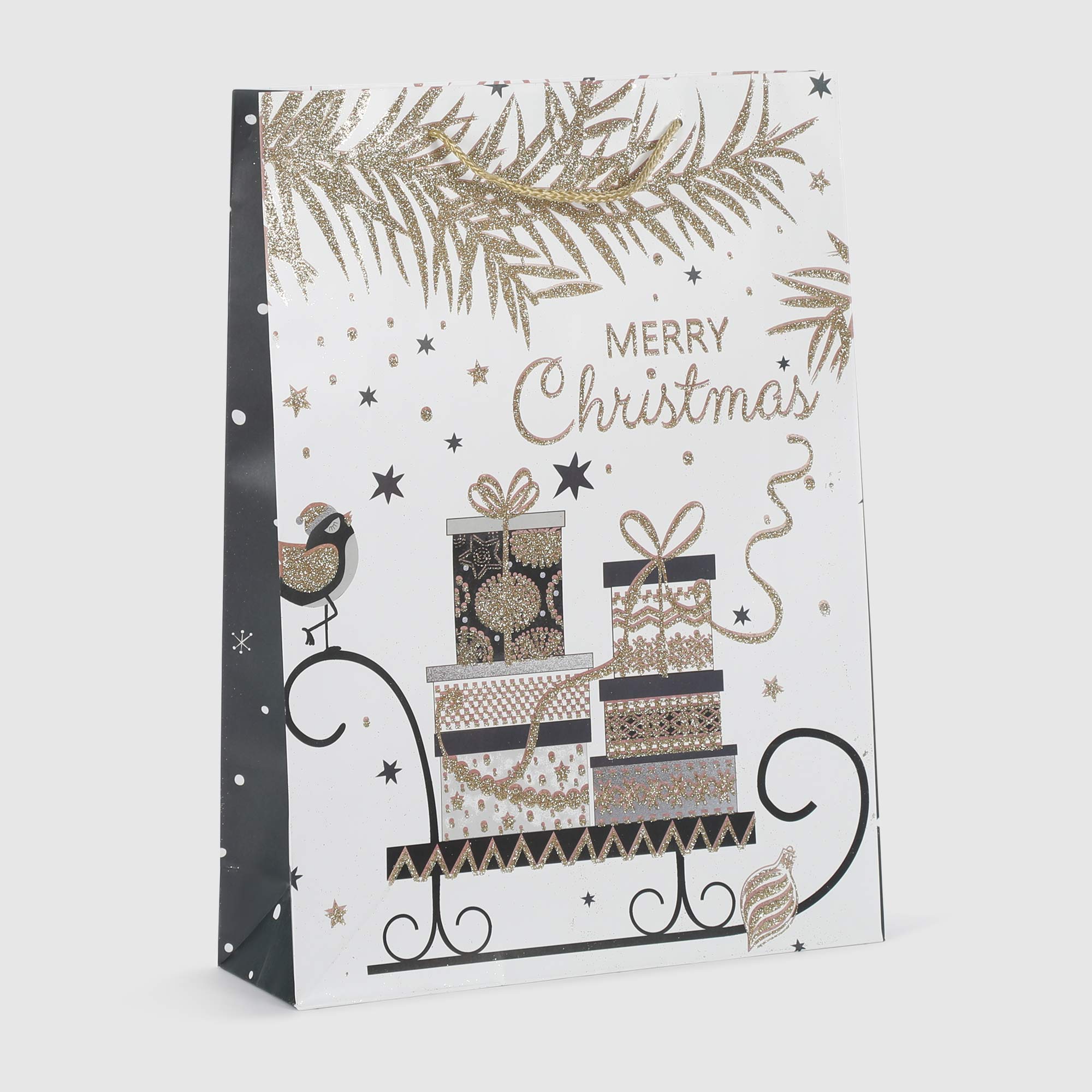 Пакет подарочный Due Esse Christmas regalo natalizia 33х10,5х45 см, цвет белый - фото 1