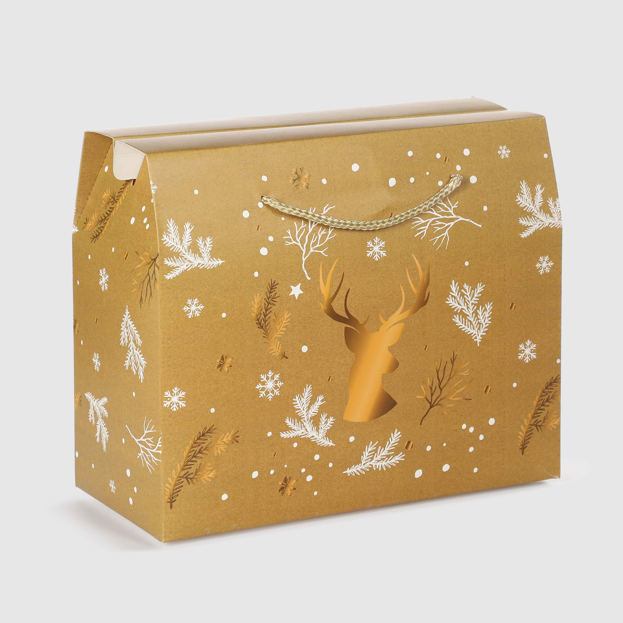 Коробка подарочная Due Esse Christmas natalizia 27,5x23х12,5 см, цвет золотистый