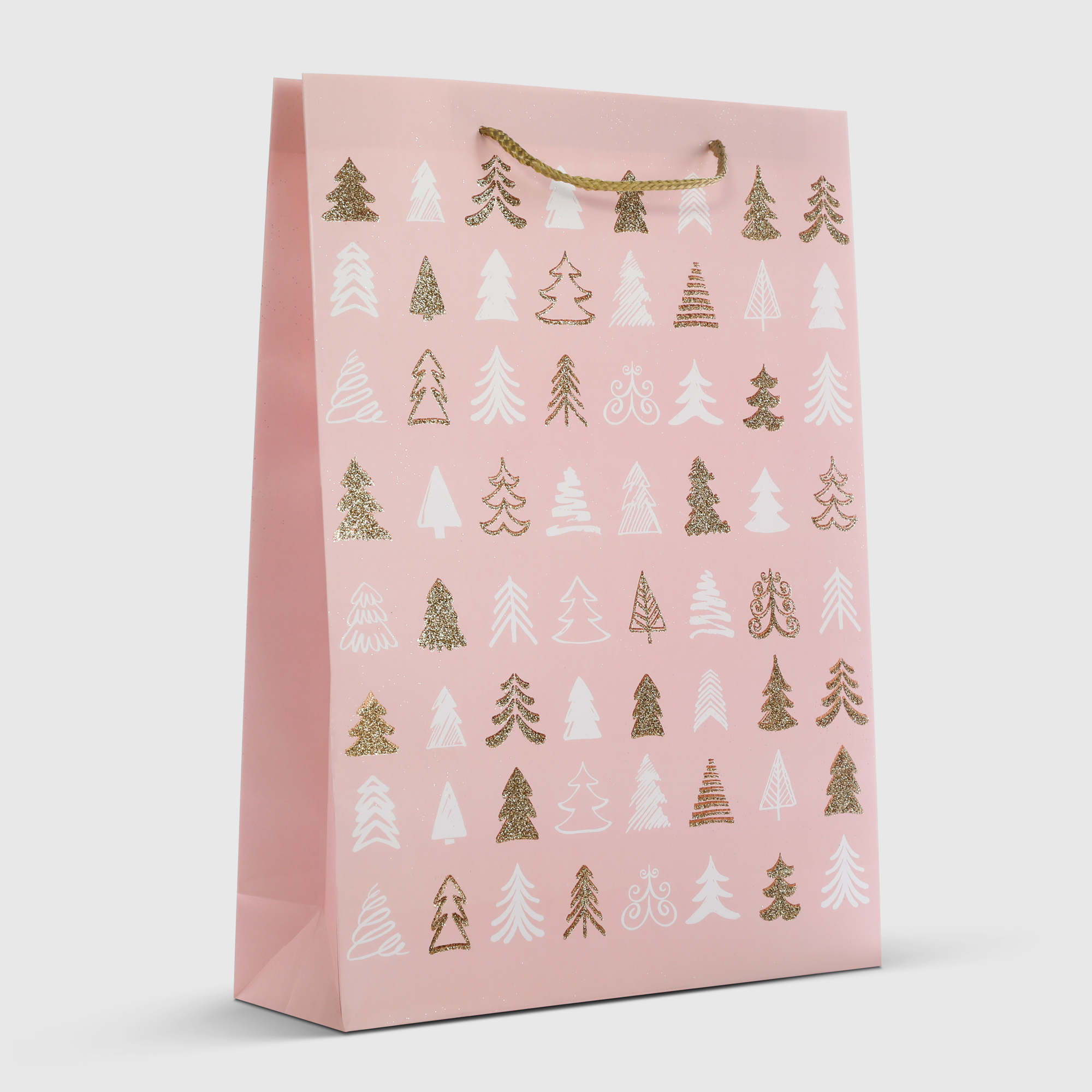 Пакет подарочный Due Esse Christmas natalizio rosa 33х10,5х45 см, цвет розовый - фото 1