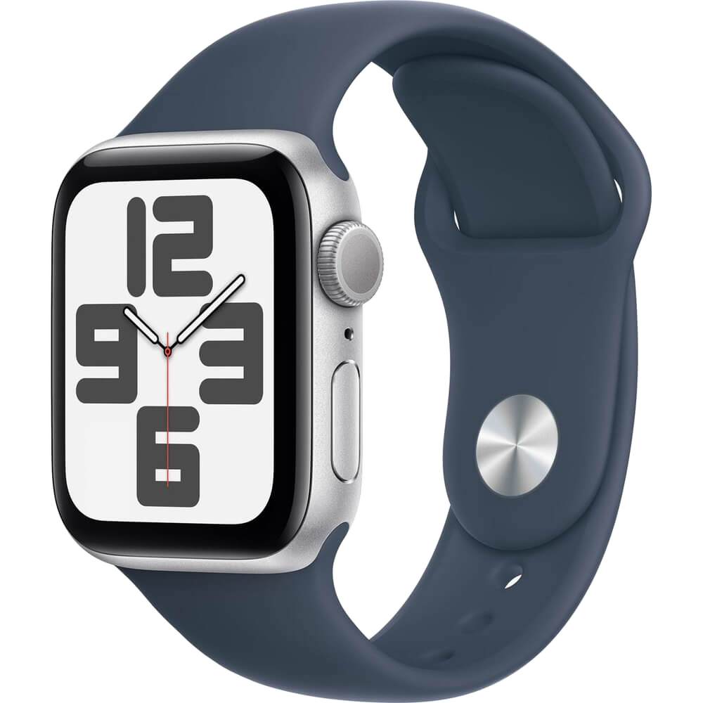 фото Смарт-часы apple watch se 40 мм спортивный ремешок серебристый