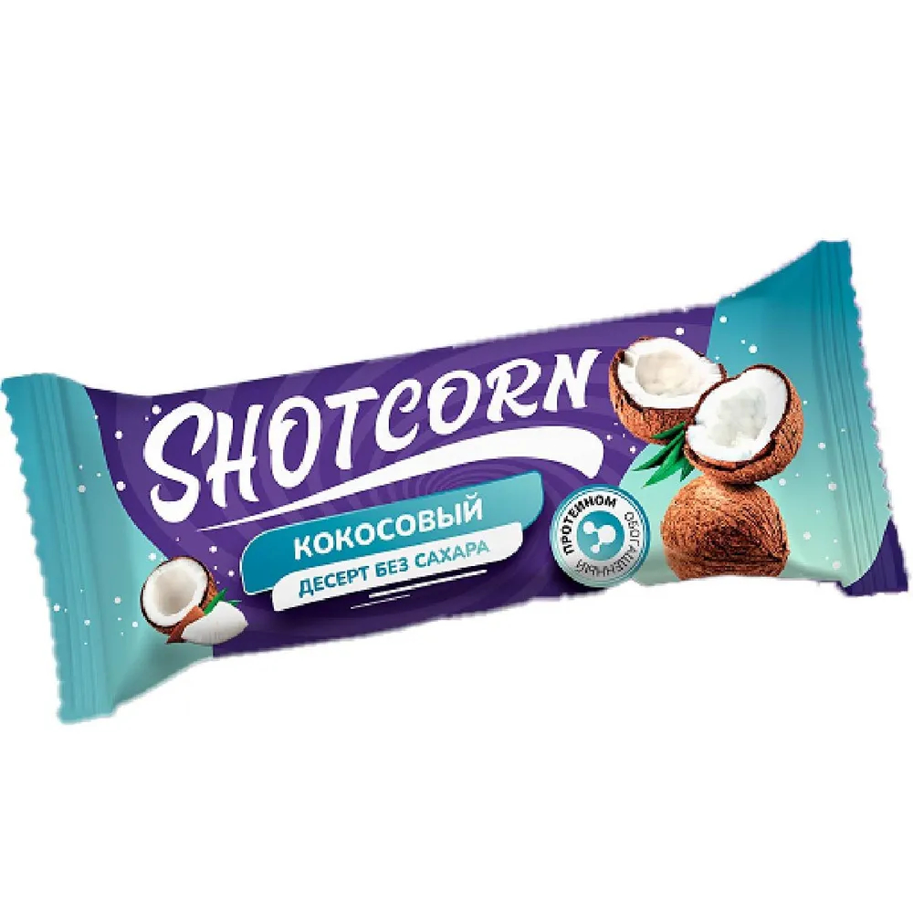 Десерт Shotcorn Кокосовый без сахара 40 г сыворотка концентрат для лица с пептидамимл 30мл