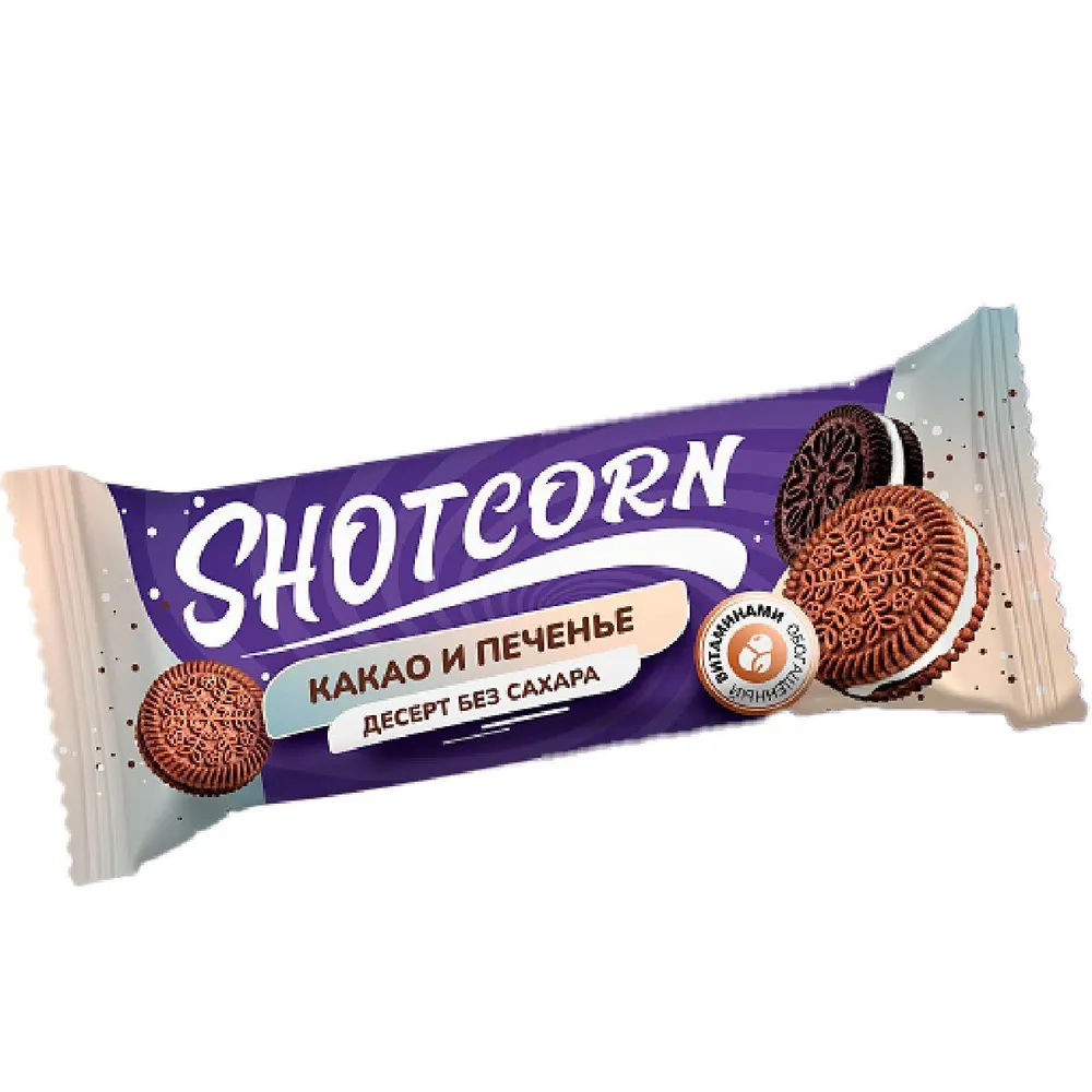 Десерт Shotcorn Какао и печенье без сахара 40 г шоколад ozera carenero superior содержание какао 97 7% 90 гр