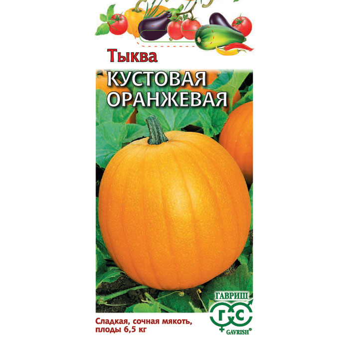Семена Гавриш Тыква Кустовая оранжевая 1,0 г миска бамбуковая малая 15 х 4 см 150 мл оранжевая