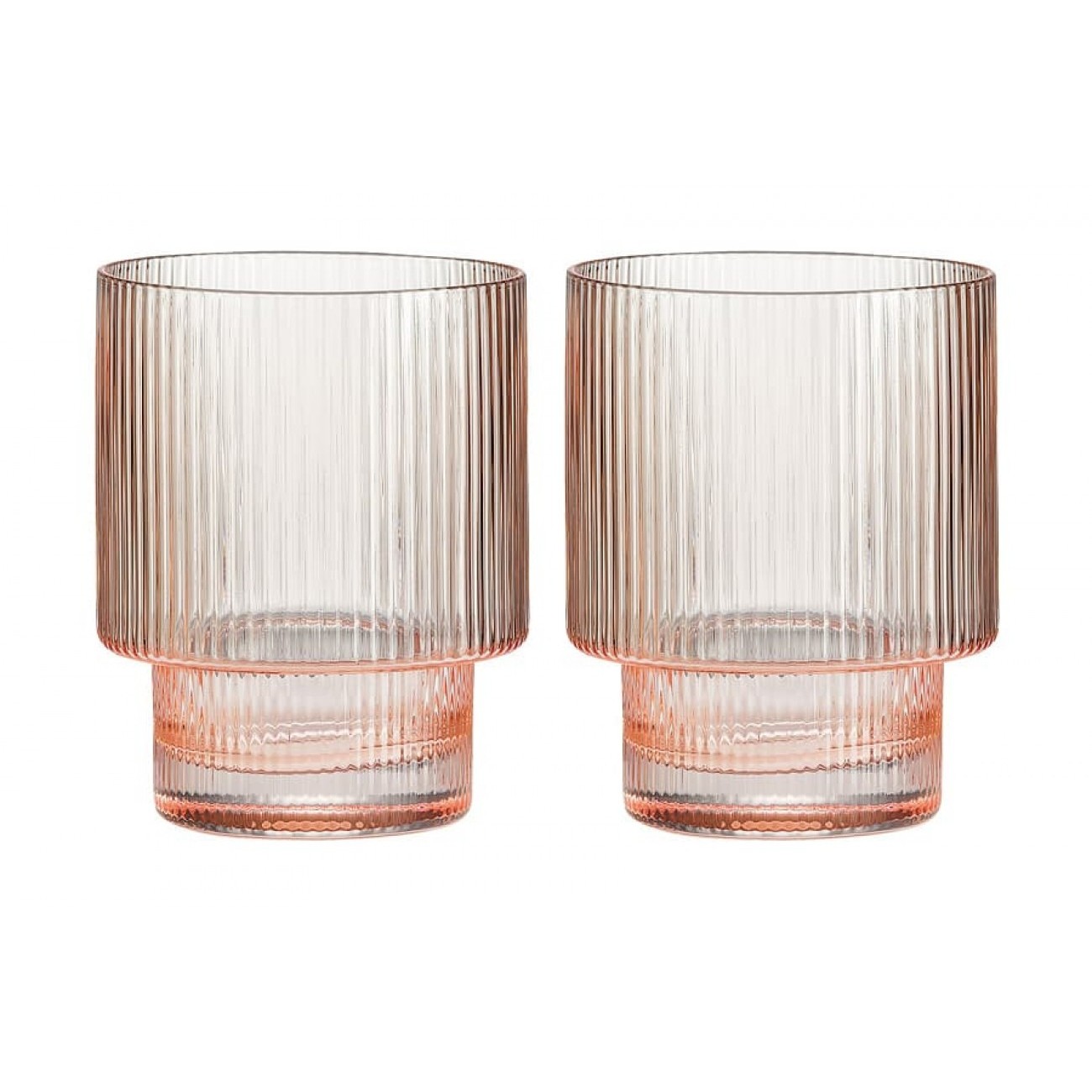 фото Набор стаканов pozzi milano 1876 modern classic для воды розовый 0.32 л 2 предмета
