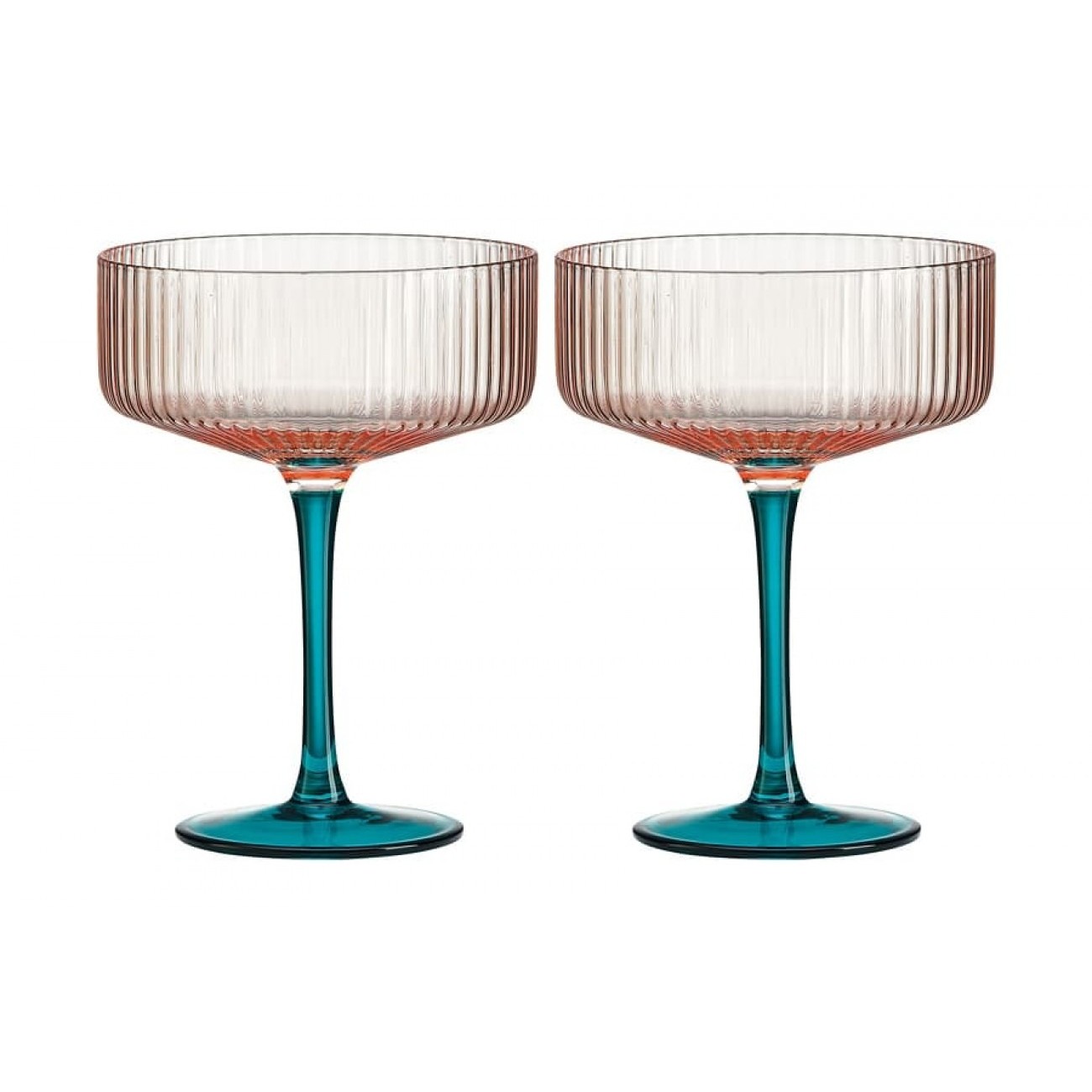 Набор бокалов Pozzi Milano 1876 Modern classic для коктейлей прозрачный 0,25 л 2 предмета, цвет розовый