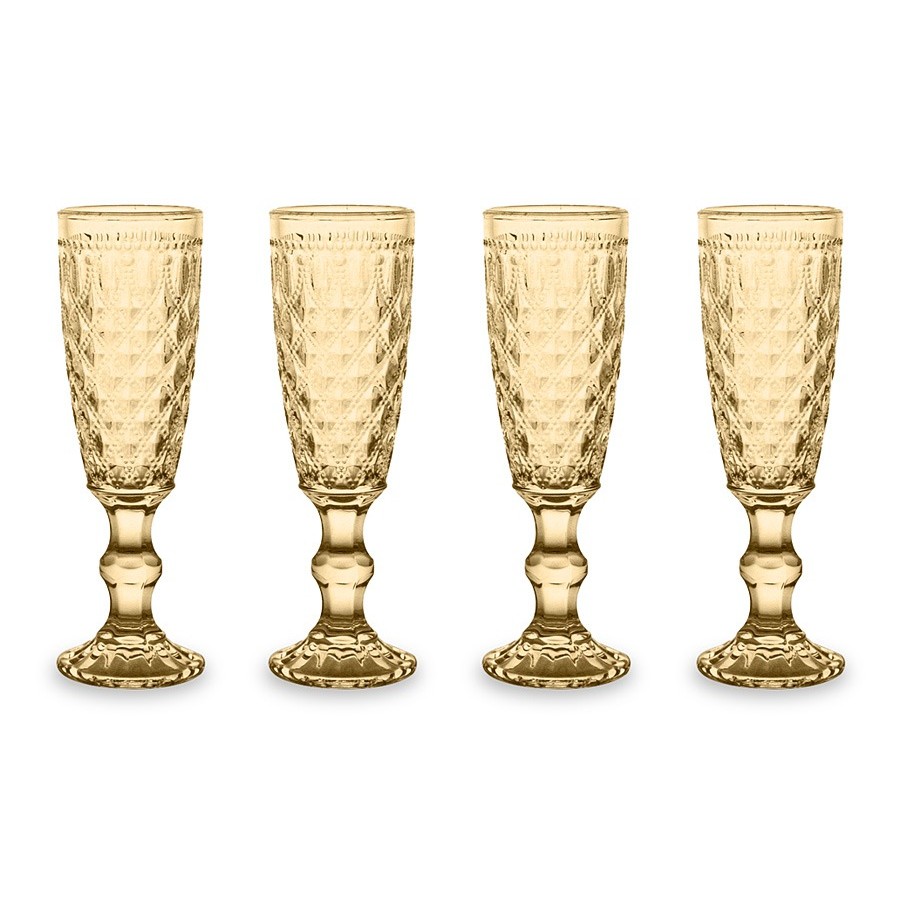 Набор бокалов для шампанского WD Lifestyle Dubai янтарный 150 мл 4 шт миниролл decofest шантунг янтарный 100x160 см